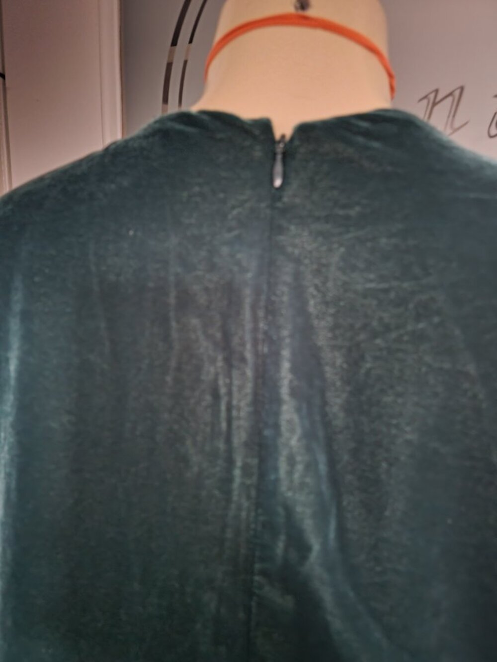 J. Crew Dark Green Velvet Midi Dress Long Sleeve - Picture 8 of 14